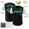 Custom Black Kelly Green-White Authentic Two Tone Baseball Jersey