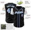 Custom Black Light Blue-White Authentic Two Tone Baseball Jersey