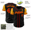 Custom Black Red-Gold Authentic Two Tone Baseball Jersey