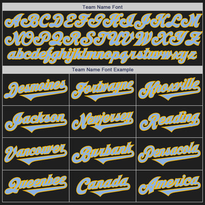 Custom Black Light Blue-Gold Authentic Two Tone Baseball Jersey