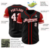 Custom Black White-Red Authentic Two Tone Baseball Jersey