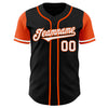 Custom Black White-Orange Authentic Two Tone Baseball Jersey