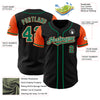 Custom Black Kelly Green-Orange Authentic Two Tone Baseball Jersey