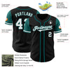 Custom Black White-Teal Authentic Two Tone Baseball Jersey