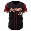 Custom Black Cream-Crimson Authentic Two Tone Baseball Jersey