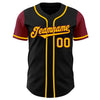 Custom Black Gold-Crimson Authentic Two Tone Baseball Jersey