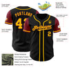 Custom Black Gold-Crimson Authentic Two Tone Baseball Jersey