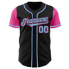 Custom Black Light Blue-Pink Authentic Two Tone Baseball Jersey