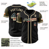 Custom Black Vintage USA Flag-Olive Authentic Two Tone Baseball Jersey