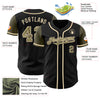 Custom Black Camo-Olive Authentic Two Tone Baseball Jersey