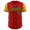 Custom Red Black-Gold Authentic Two Tone Baseball Jersey