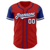 Custom Red White-Royal Authentic Two Tone Baseball Jersey