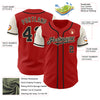 Custom Red Black-Cream Authentic Two Tone Baseball Jersey