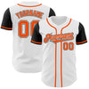 Custom White Orange-Black Authentic Two Tone Baseball Jersey