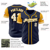 Custom Navy White-Gold Authentic Two Tone Baseball Jersey