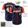 Custom Navy White-Orange Authentic Two Tone Baseball Jersey