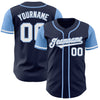 Custom Navy White-Light Blue Authentic Two Tone Baseball Jersey