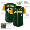 Custom Green White-Gold Authentic Two Tone Baseball Jersey