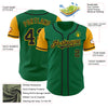 Custom Kelly Green Black-Gold Authentic Two Tone Baseball Jersey