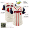 Custom Cream Red-Navy Authentic Two Tone Baseball Jersey