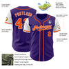 Custom Purple Orange-White Authentic Two Tone Baseball Jersey