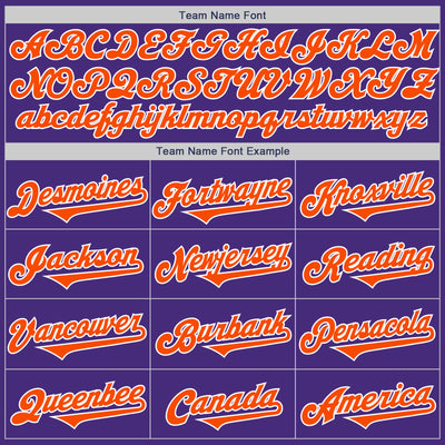 Custom Purple Orange-White Authentic Two Tone Baseball Jersey