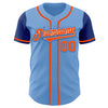 Custom Light Blue Orange-Royal Authentic Two Tone Baseball Jersey