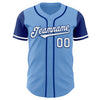 Custom Light Blue White-Royal Authentic Two Tone Baseball Jersey