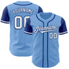 Custom Light Blue White-Royal Authentic Two Tone Baseball Jersey