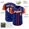 Custom Royal White-Orange Authentic Two Tone Baseball Jersey