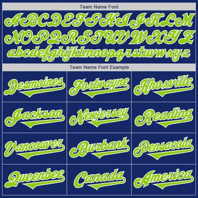 Custom Royal Neon Green-White Authentic Two Tone Baseball Jersey