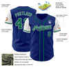 Custom Royal Kelly Green-White Authentic Two Tone Baseball Jersey