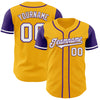 Custom Gold White-Purple Authentic Two Tone Baseball Jersey