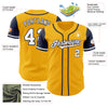 Custom Gold White-Navy Authentic Two Tone Baseball Jersey