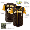 Custom Brown White-Gold Authentic Two Tone Baseball Jersey