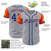 Custom Gray Royal-Orange Authentic Two Tone Baseball Jersey