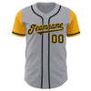 Custom Gray Black-Gold Authentic Two Tone Baseball Jersey