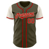 Custom Olive Red-Cream Authentic Two Tone Salute To Service Baseball Jersey