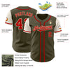 Custom Olive Red-Cream Authentic Two Tone Salute To Service Baseball Jersey