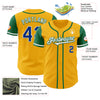 Custom Gold Royal-Kelly Green Authentic Two Tone Baseball Jersey