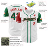 Custom White Kelly Green-Red Authentic Two Tone Baseball Jersey