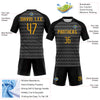 Custom Gray Gold-Black Geometric Shape Sublimation Volleyball Uniform Jersey