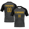 Custom Gray Gold-Black Geometric Shape Sublimation Volleyball Uniform Jersey