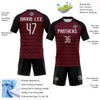 Custom Maroon White-Black Geometric Shape Sublimation Volleyball Uniform Jersey