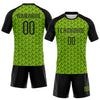 Custom Neon Green Black Geometric Shape Sublimation Volleyball Uniform Jersey