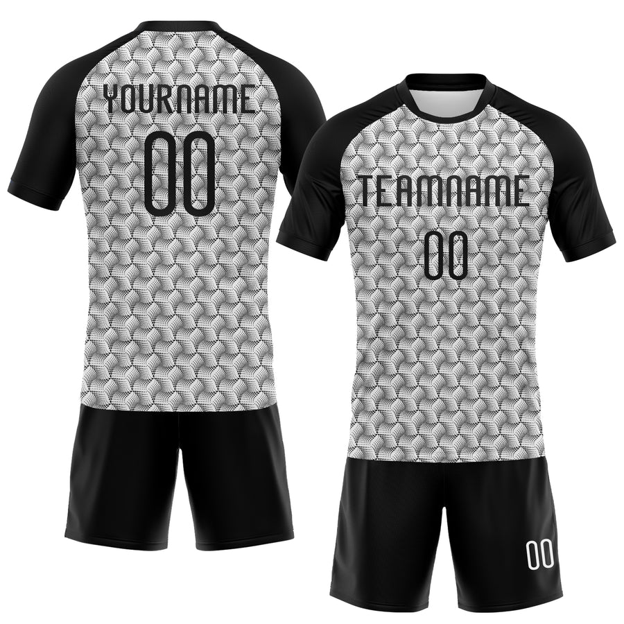 Custom White Black Geometric Shape Sublimation Volleyball Uniform Jersey