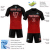 Custom Red Black-White Geometric Shape Sublimation Volleyball Uniform Jersey