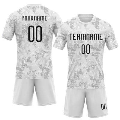 Custom White Black-Gray Abstract Shape Sublimation Volleyball Uniform Jersey