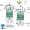 Custom White Kelly Green Geometric Shape Sublimation Volleyball Uniform Jersey