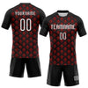 Custom Black White-Red Geometric Shape Sublimation Volleyball Uniform Jersey